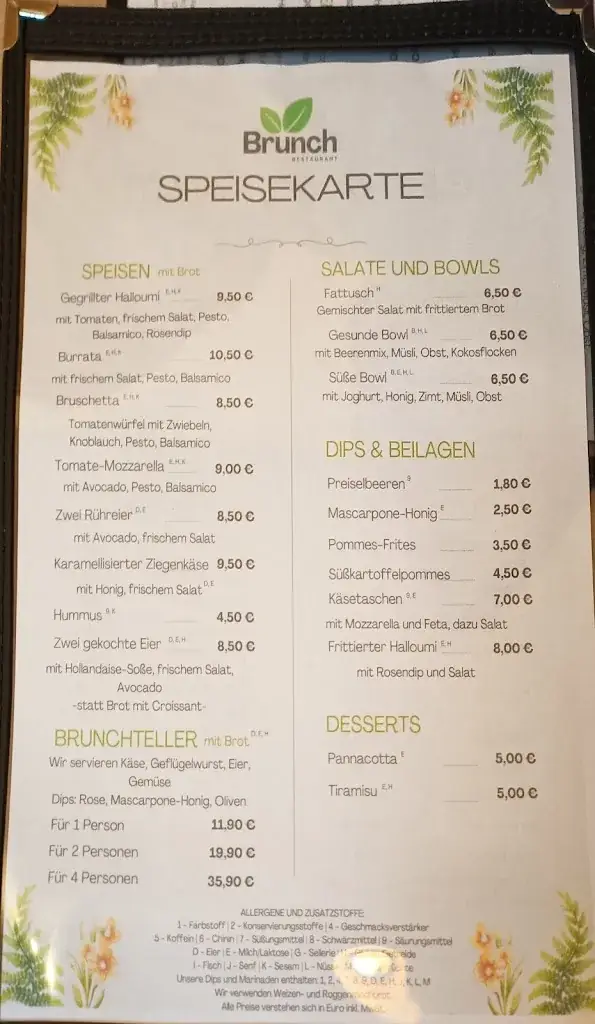Menu_Brunch Restaurant_Altenburg_immagine_1