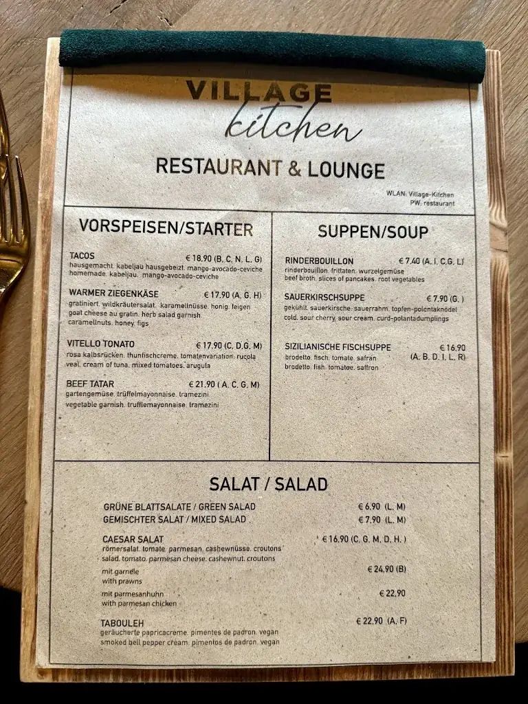 Menu_Village Kitchen Restaurant & Lounge_Zell_image_4