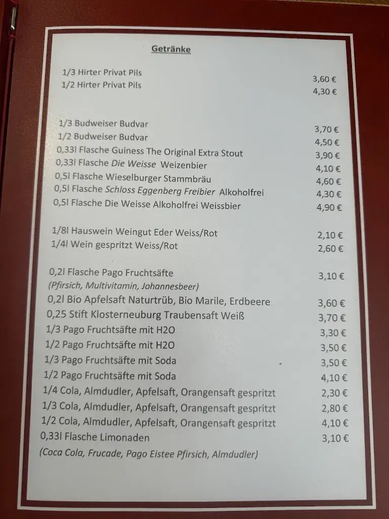 Menu_Josef Höfinger_Arbesbach_immagine_1