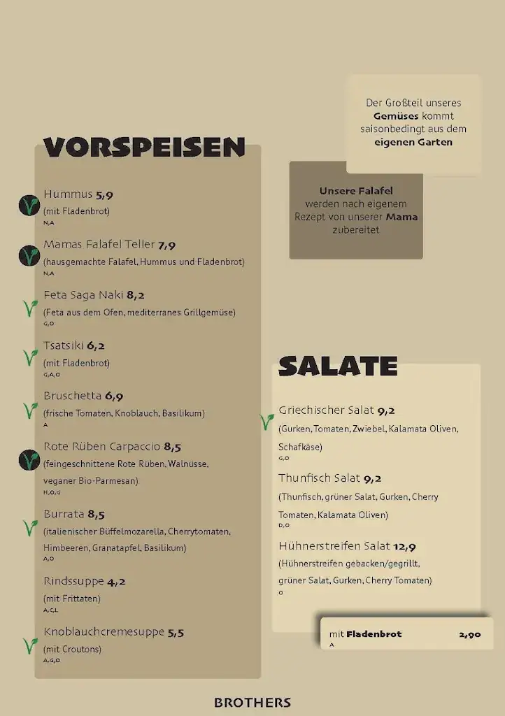 Menu_Brothers Restaurant Amstetten_Amstetten_image_2