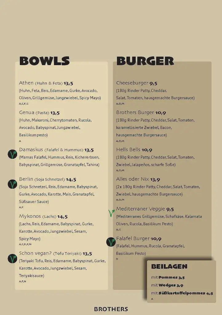 Menu_Brothers Restaurant Amstetten_Amstetten_image_4