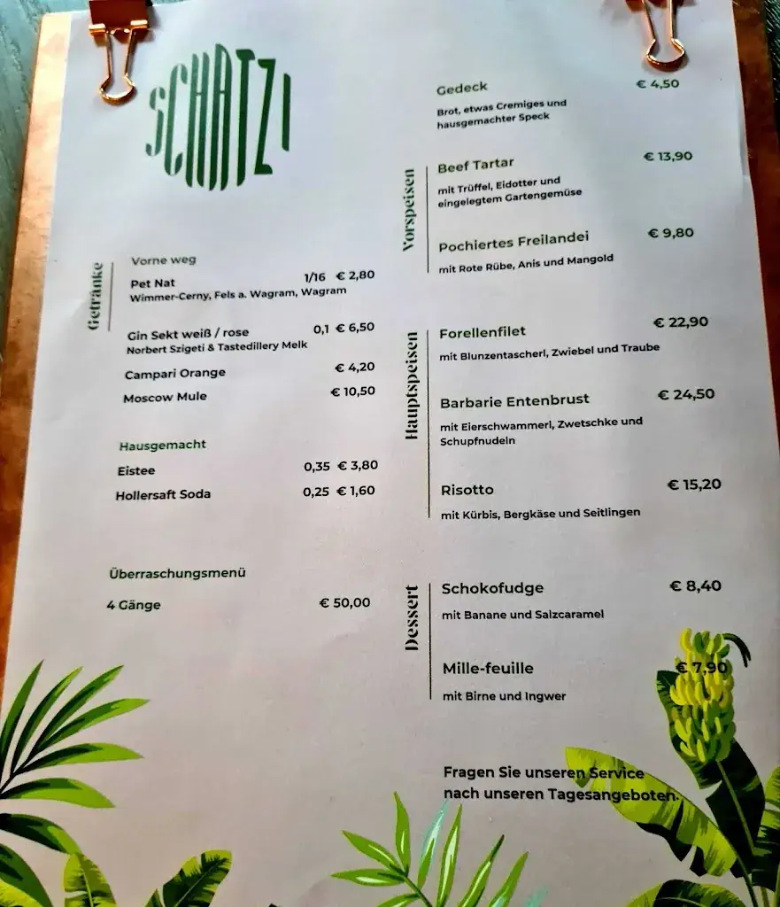 Menu_Restaurant Schatz_Amstetten_immagine_1