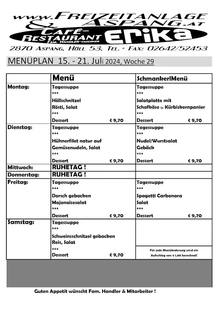 Menu_Cafe Restaurant Erika_Aspang Markt_immagine_1