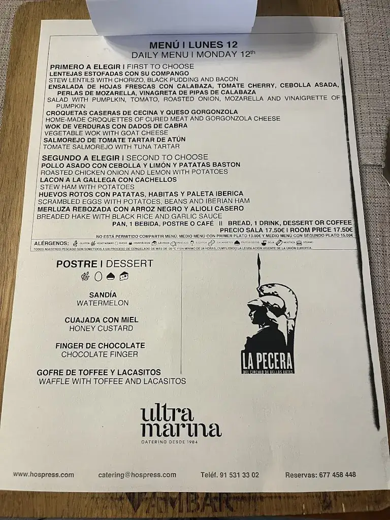 Menu_La Pecera del Círculo de Bellas Artes_Berg_image_1
