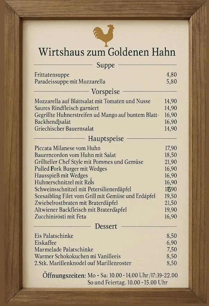Menu_Wirtshaus Zum goldenen Hahn_Berndorf_immagine_1
