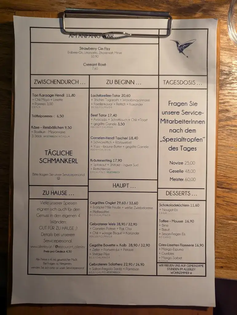 Menu_Restaurant Allerley_Bad Vöslau_image_1