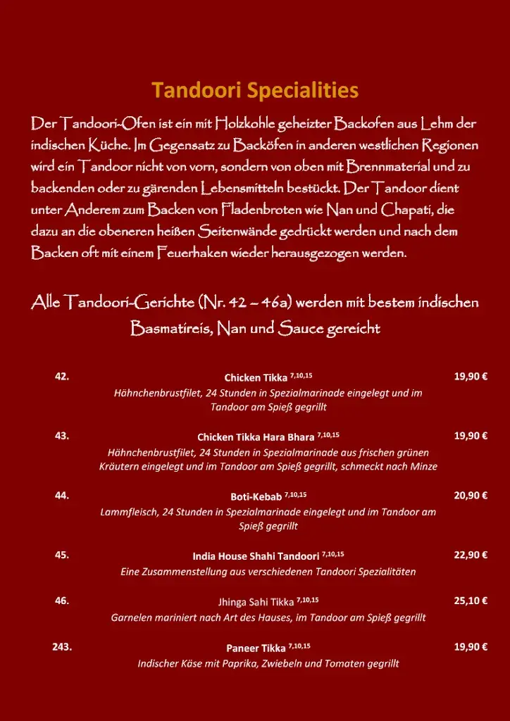 Menu_India Restaurant Biberach_Biberbach_immagine_1