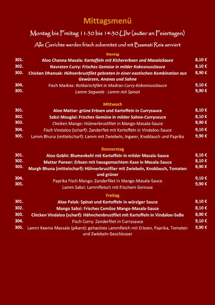 Menu_India Restaurant Biberach_Biberbach_immagine_2