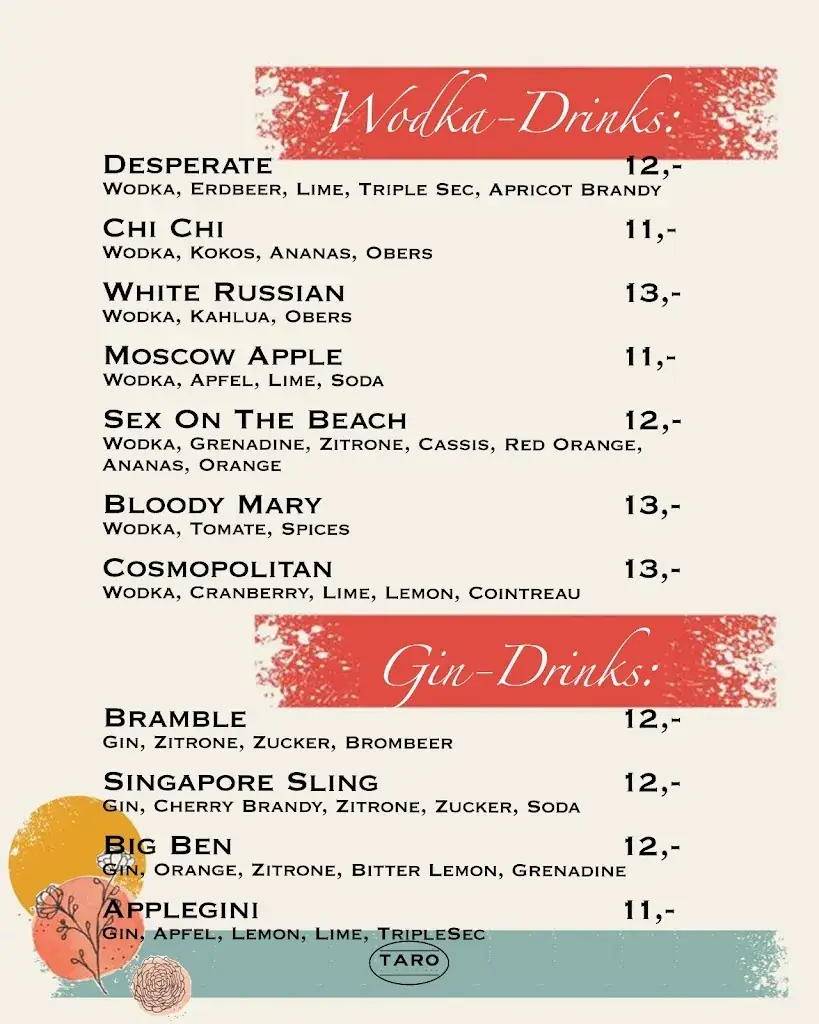 Menu_TARO American Bar_Bruck an der Leitha_image_2