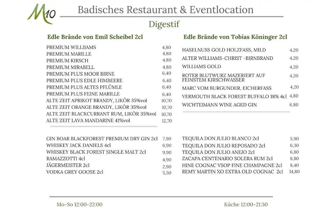 Menu_M10 Badisches Restaurant & Eventlocation_Baden_immagine_2