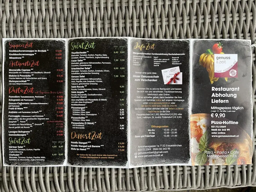 Menu_Genuss & Zeit Café-Pizzeria-Eissalon_Frauenkirchen_image_2
