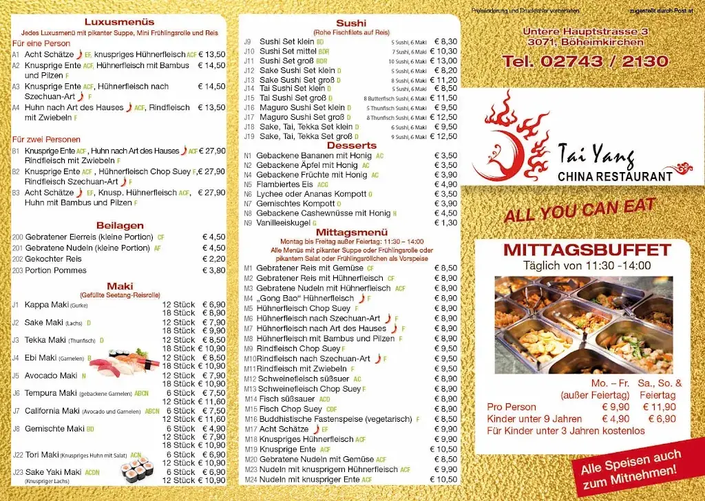Menu_China-Restaurant Tai Yang_Böheimkirchen_image_1