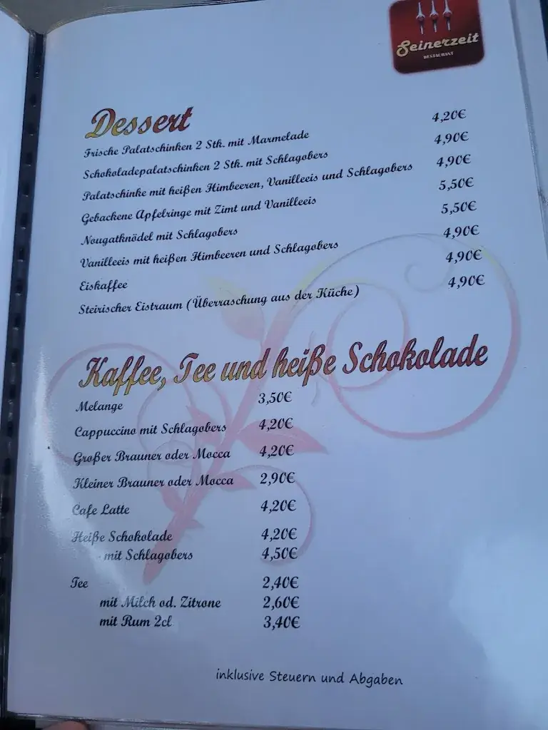 Menu_Restaurant Seinerzeit_Deutsch-Wagram_immagine_4