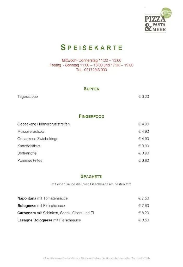 Menu_Pizza Pasta & Mehr_Frauenkirchen_image_1
