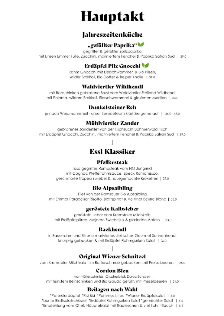 Menu_Landgasthaus Essl_Dürnstein_immagine_1