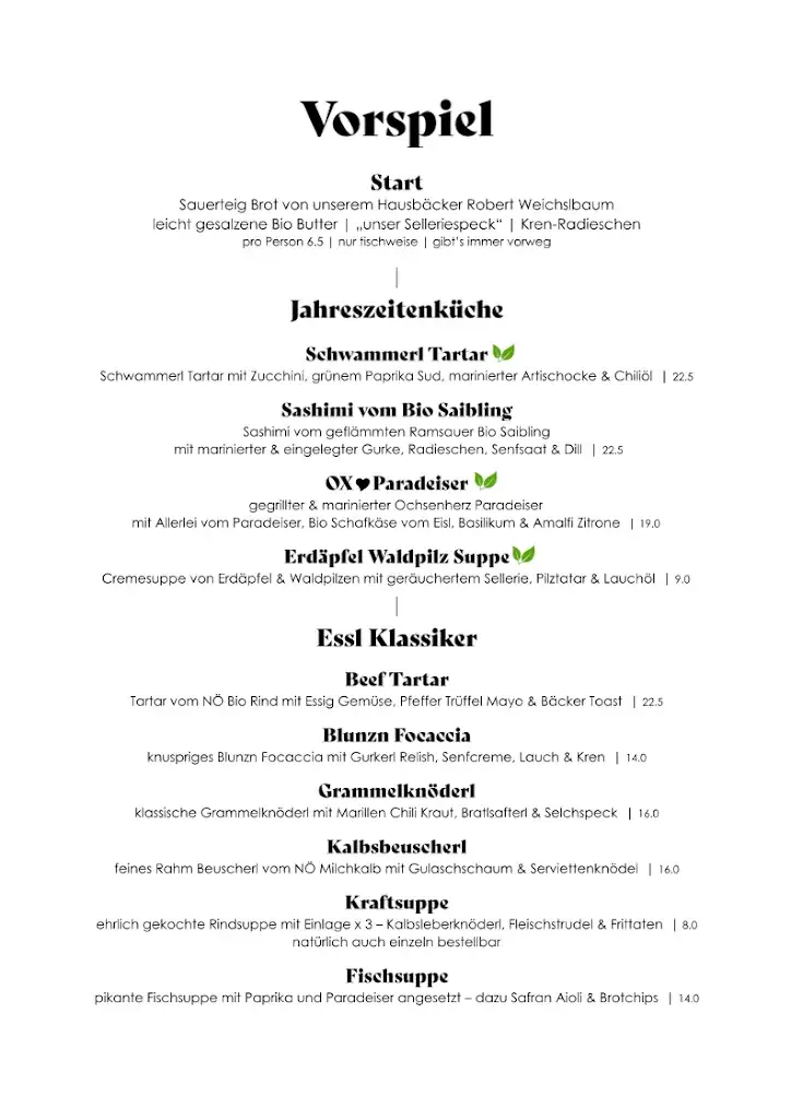 Menu_Landgasthaus Essl_Dürnstein_immagine_2