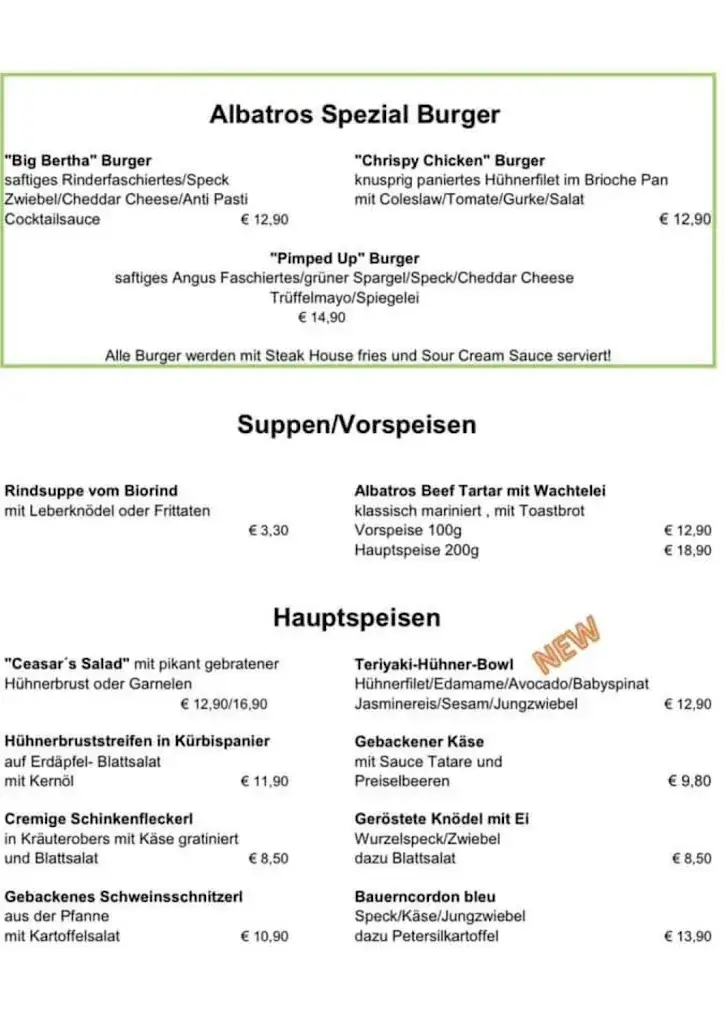 Menü_Restaurant Albatros | Ebreichsdorf | Leopoldsdorf | Achau_Ebreichsdorf_Bild_3