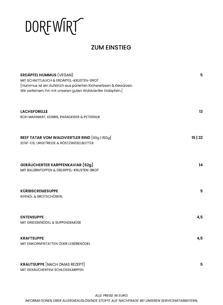 Menu_Dorfwirt – Restaurant Litschau_Eisgarn_immagine_1