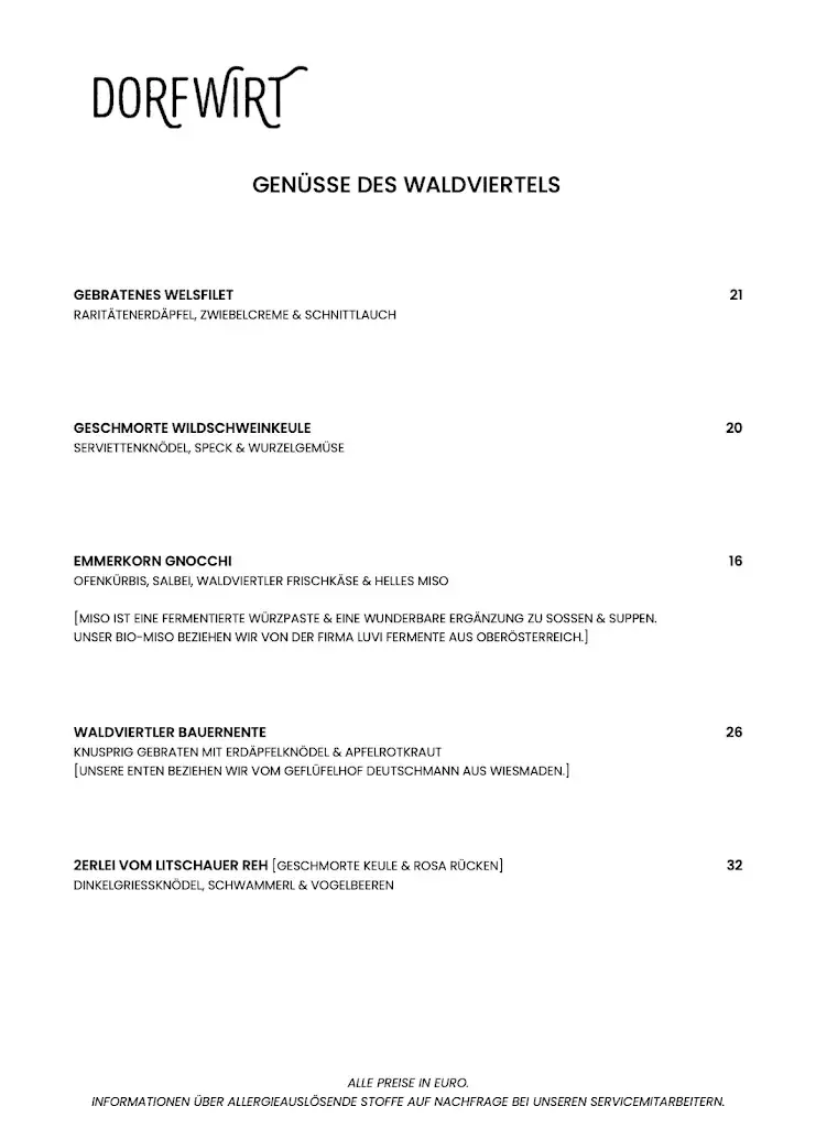 Menu_Dorfwirt – Restaurant Litschau_Eisgarn_immagine_2