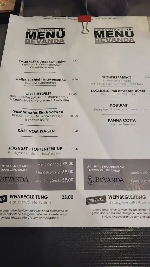 Menu_Bevanda Restaurant & Bar_Enzenreith_image_1