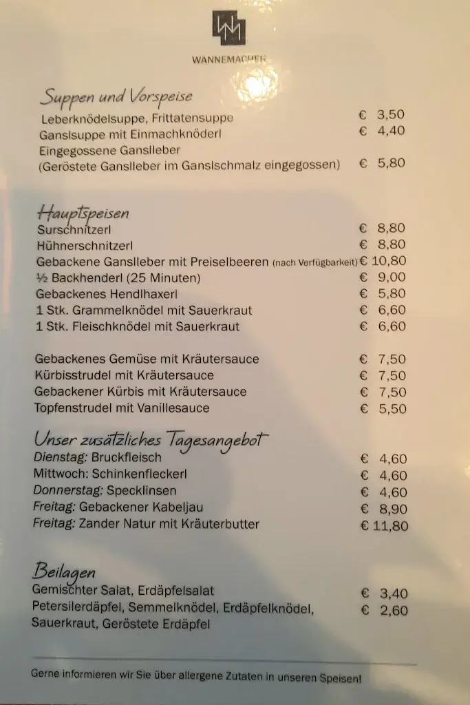 Menu_Wannemacher Weingut Heuriger_Enzersfeld_immagine_1