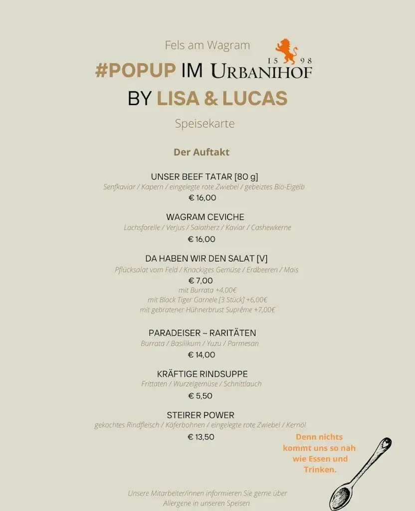 Menu_Pop-Up Restaurant im Weingut Urbanihof_Fels am Wagram_immagine_1
