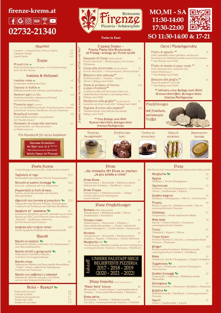 Menu_Firenze Pizzeria - Dein Italiener in Krems-Stein_Furth bei Göttweig_image_1