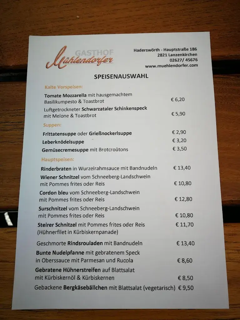 Menü_Gasthof Mühlendorfer_Frohsdorf_Bild_1