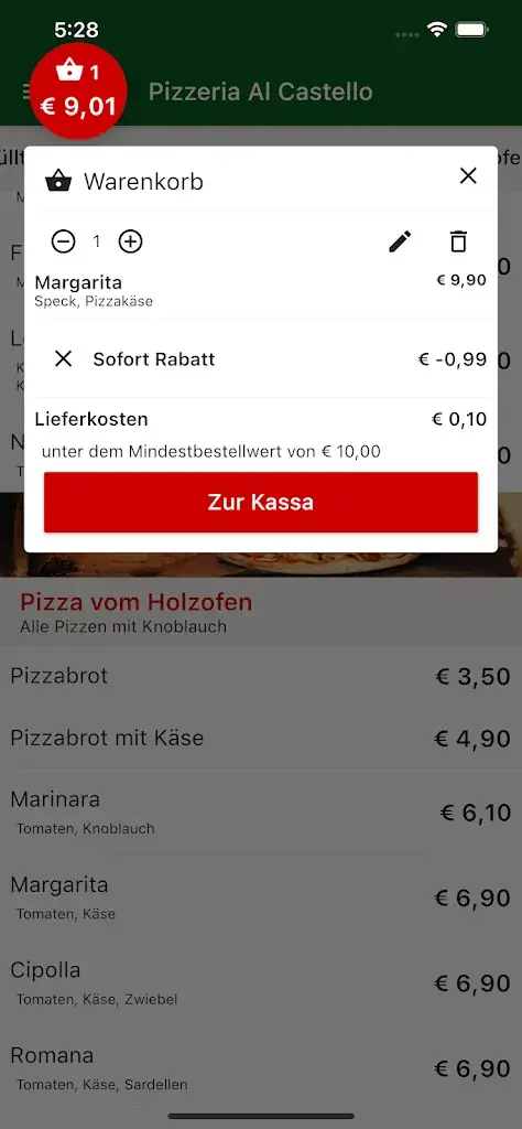 Menu_Pizzeria Al Castello_Frohsdorf_immagine_3