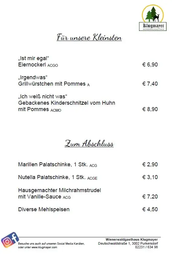 Menu_Klugmayer Wienerwaldgasthaus_Gablitz_image_1