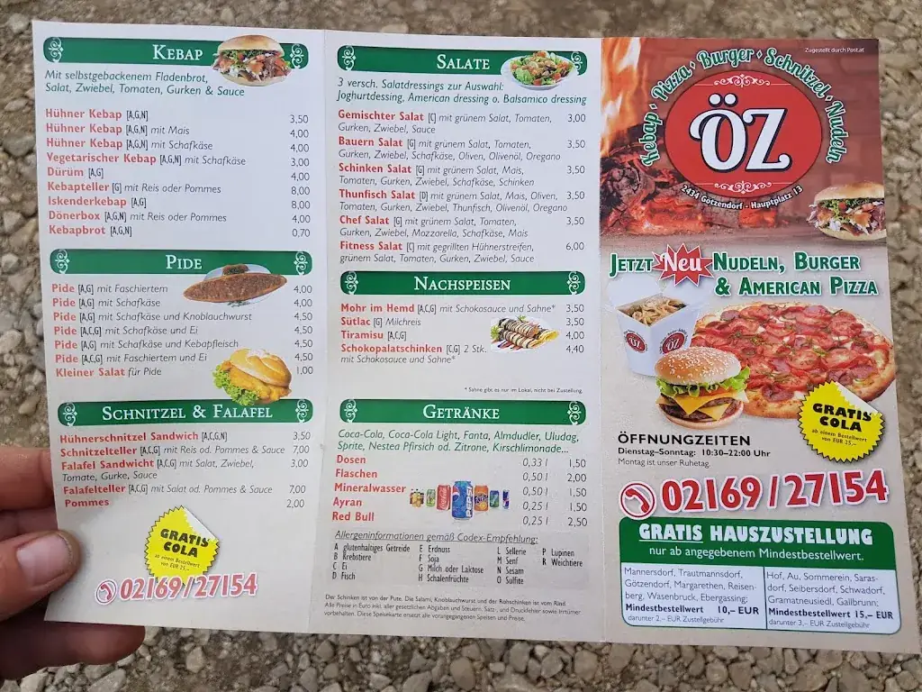 Menu_ÖZ Kebap & Pizzahaus_Götzendorf an der Leitha_immagine_1