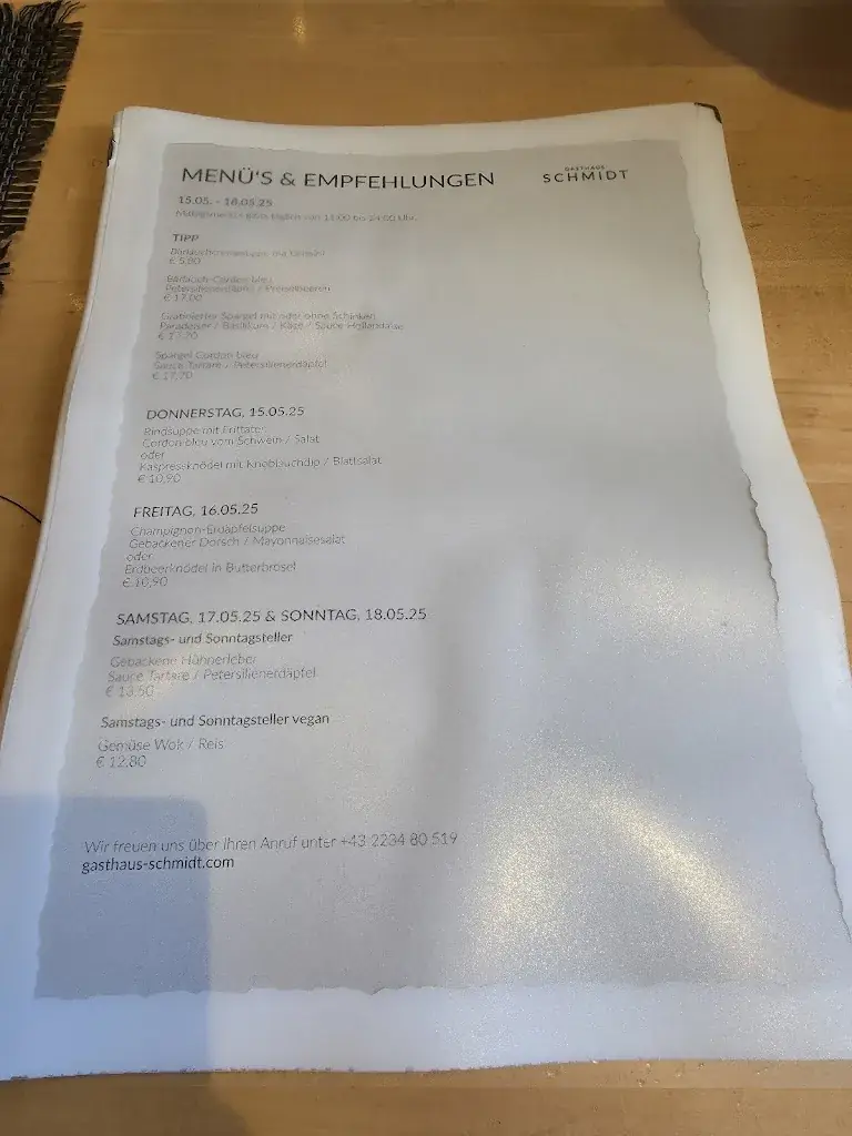 Menu_Gasthaus Schmidt_Gramatneusiedl_immagine_1