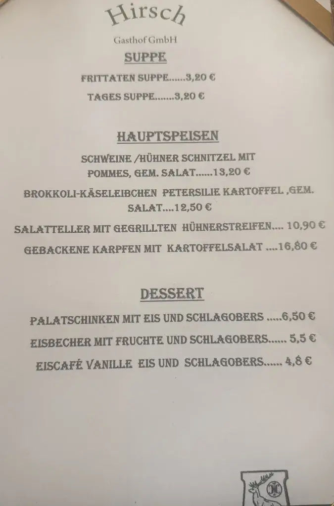 Menu_Gasthaus, Hotel und Fleischerei Hirsch GmbH_Groß-Gerungs_image_3