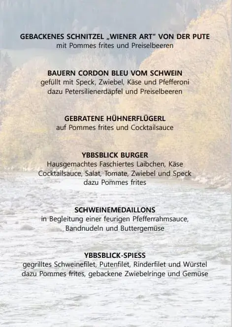 Menu_RESTAURANT YBBSBLICK_Göstling an der Ybbs_immagine_3