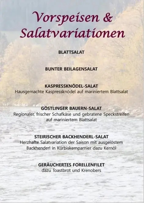 Menu_RESTAURANT YBBSBLICK_Göstling an der Ybbs_immagine_4