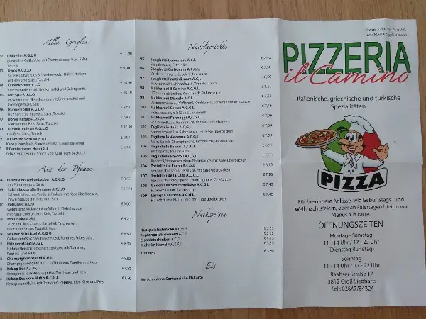 Menu_Pizzeria Il Camino_Groß-Siegharts_image_1