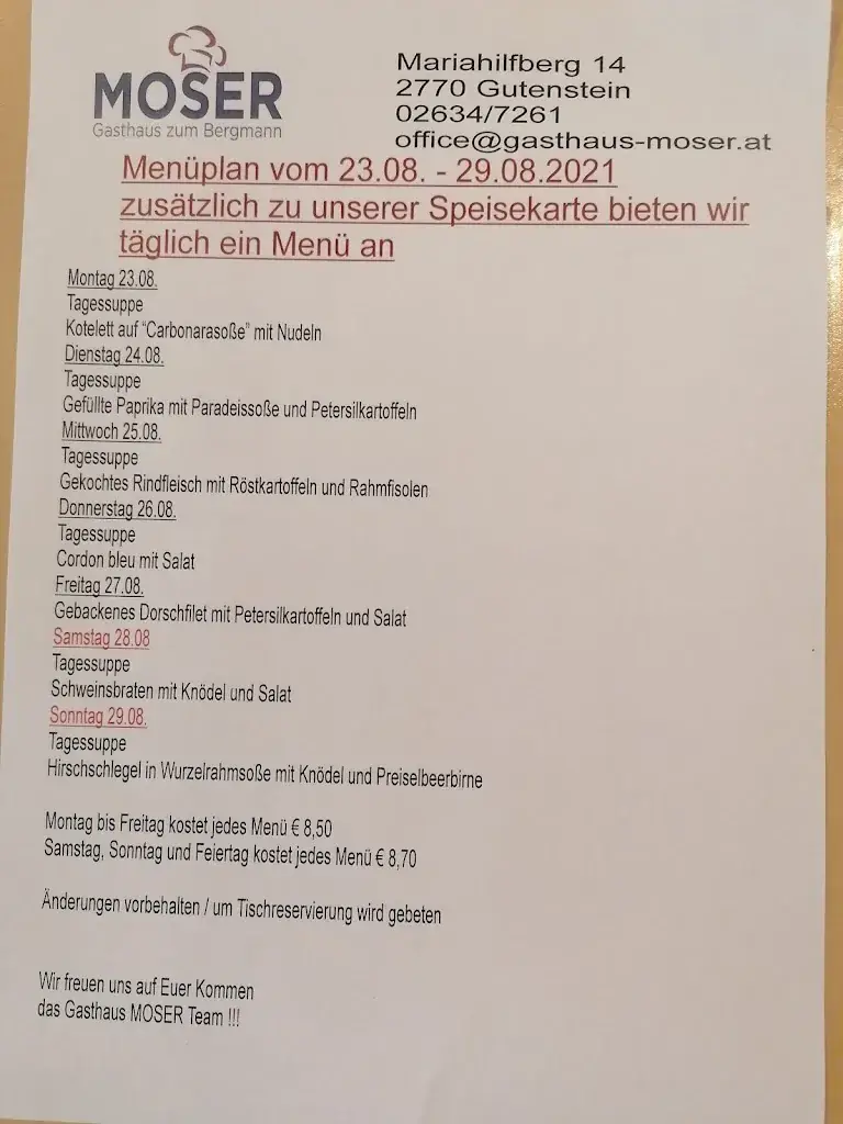 Menu_Gasthof Moser / Mariahilfberg_Gutenstein_image_1