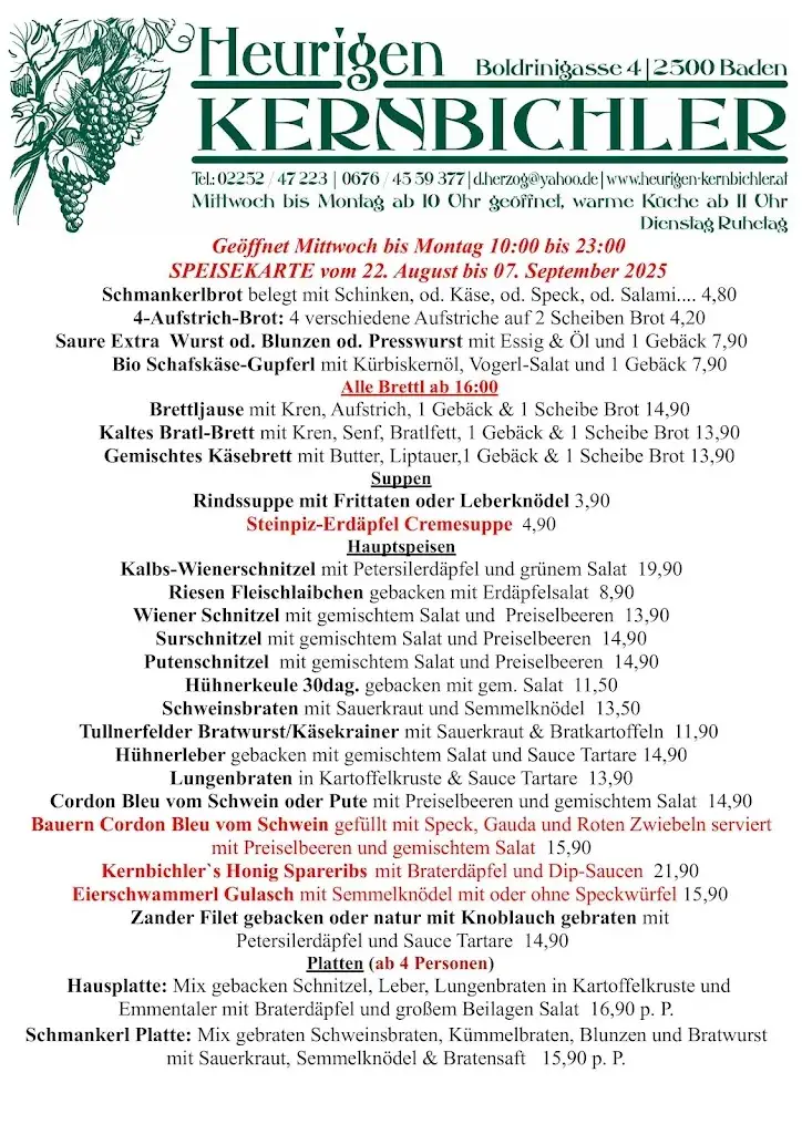 Menu_Heurigen Kernbichler_Gumpoldskirchen_immagine_2