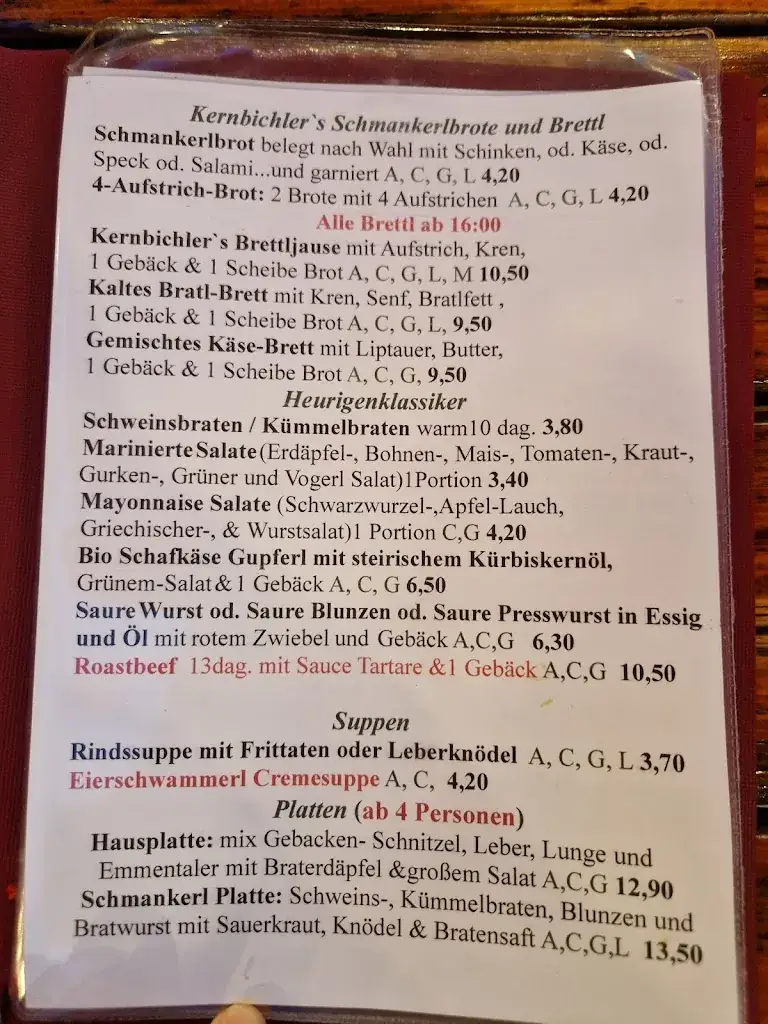 Menu_Heurigen Kernbichler_Gumpoldskirchen_immagine_4