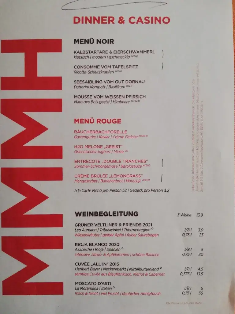 Menu_Casino Restaurant Baden_Gumpoldskirchen_immagine_1