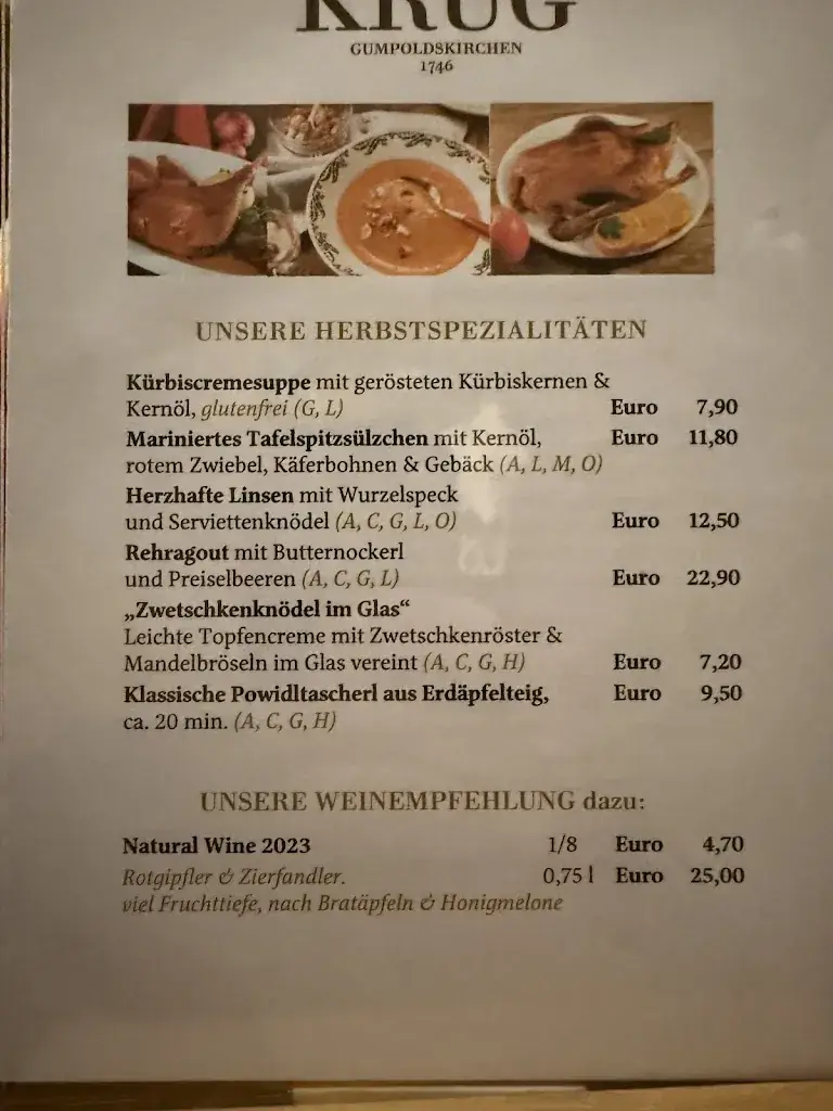 Menu_Krug Gumpoldskirchen - Altes Zechhaus & Weingut_Guntramsdorf_immagine_1