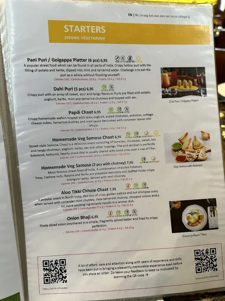 Menu_Atithi Indian Restaurant Den Haag_Haag_immagine_1