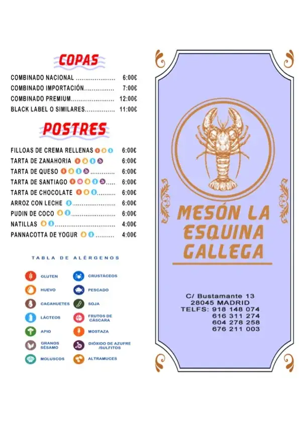 Menu_Mesón Esquina Gallega_Gols_immagine_3