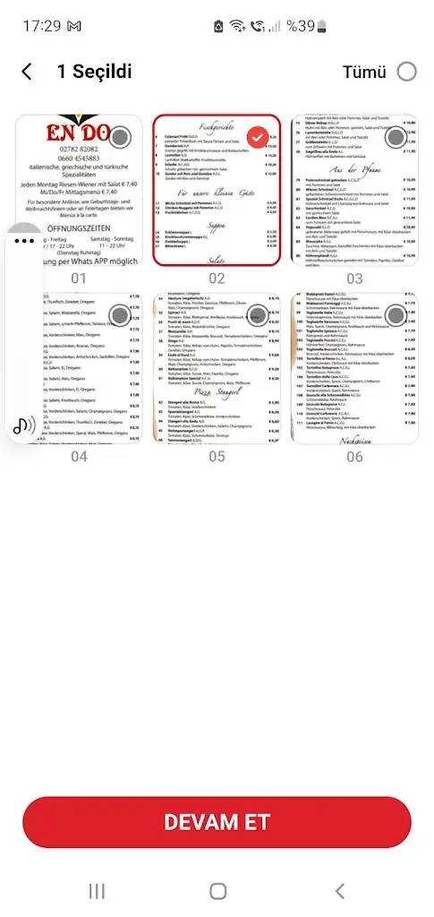 Menu_Pizzeria Endo_Herzogenburg_immagine_1