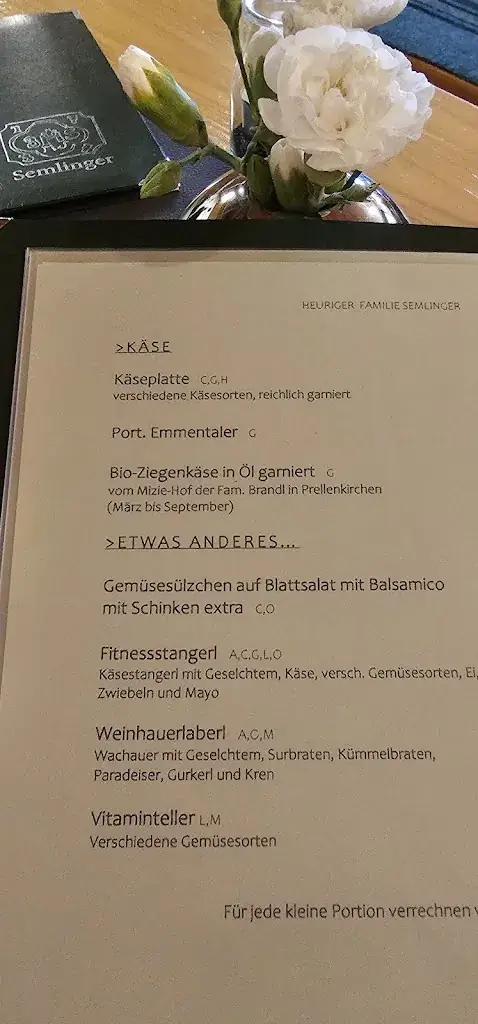 Menu_Weinbau Fam. Semlinger Heuriger 