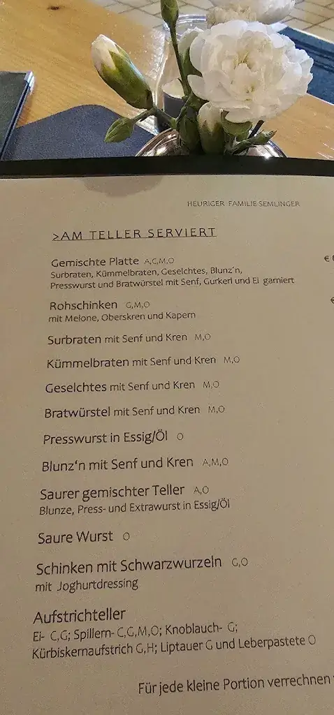 Menu_Weinbau Fam. Semlinger Heuriger 