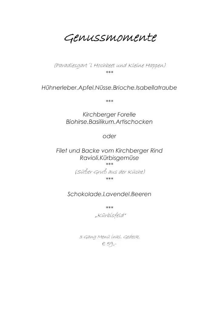 Menu_Gourmetrestaurant Gaumenkitzel_Kirchberg am Wechsel_immagine_2