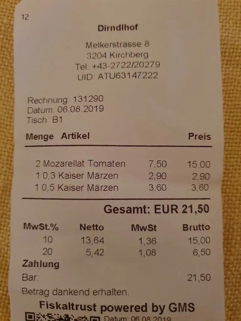 Ersoy A._Dirndlhof Kirchberg an der Pielach_Kirchberg an der Pielach_Bewertung