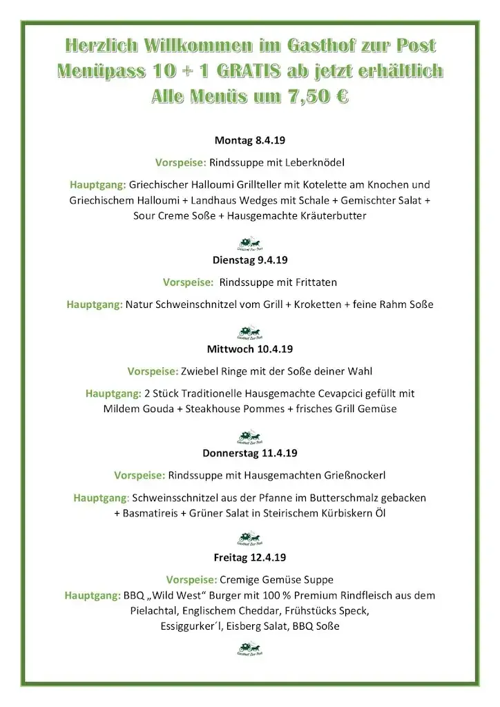 Menu_Gasthof zur Post_Kirchberg an der Pielach_immagine_3