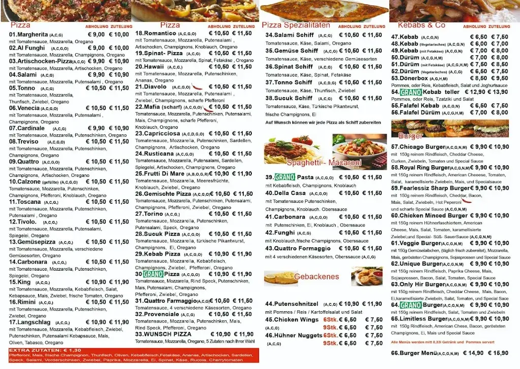Menu_Grano pizzeria Langschlag_Langschlag_immagine_1